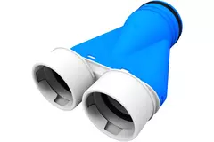 Colector de válvulas de pared Vent-Axia Uniflexplus 2x Ø90 mm con boquilla Ø125 mm