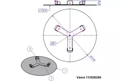 Válvula de techo o pared Vasco diseño lujoso redondo (incl. smiley)