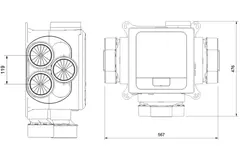 Vent-Axia Multihome AEP advance Paquete 368 m³/h Bluetooth + sensor de humedad + batería de control RFT + 4 válvulas - enchufe euro