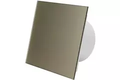 Extractor de baño de Ø 100 mm con temporizador y retardo de encendido - frontal de cristal en dorado satinado