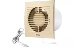 Extractor de baño Ø 100 mm dorado con interruptor de cuerda y enchufe - EE100WPG