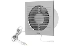 Extractor de baño Ø 100 mm plateado con interruptor de cuerda y enchufe - estándar EE100WPS