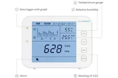 Medidor de CO2 EnviSense con registrador de datos - incluye panel de control digital