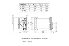 Actuador rectangular compuerta cortafuegos 24V - E-FD25 200x600 M24 S