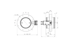 Compuerta cortafuegos redonda compacta 500 mm actuador 24V - E-FDC DD M24 D500