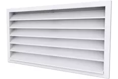 Rejilla exterior de aluminio 500x300 con aletas fijas - color mixto RAL 9003