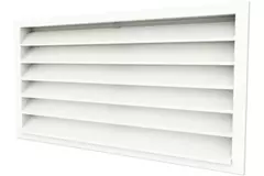 Rejilla exterior de aluminio 1000x600 con aletas fijas - color mixto RAL 9010