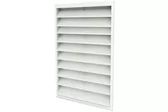 Rejilla exterior de aluminio 200x600 con aletas fijas - color mixto RAL 9010