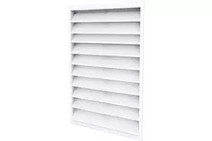 Rejilla exterior de aluminio 600x700 con aletas fijas - color mixto RAL 9003