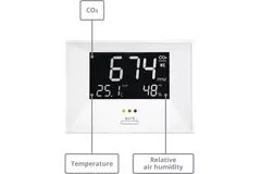 Medidor de CO2 - indicador de aire compacto, incluyendo visualización de temperatura