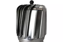 Extractor de baño impulsado por viento Oblong 150 mm de acero inoxidable, incl. soporte aislado - 325m3/h