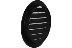 Rejilla de pared exterior de aluminio redonda Ø 100 mm - NEGRO