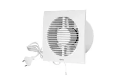 Extractor de baño Ø 125 mm blanco con interruptor de cuerda y enchufe - EE125WP