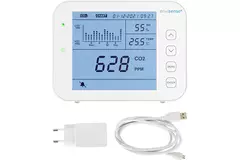 Medidor de CO2 EnviSense con registrador de datos - incluye panel de control digital