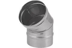 Tubo de estufa Ø 550 mm acero inoxidable curvatura 45° de pared simple