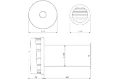 Pasamuros de ventilación aislado para ventilación natural Ø100 mm SPK2-100