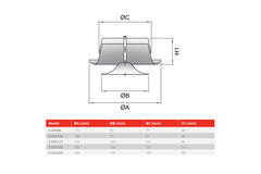 Válvula de escape de ventilación metálica 160mm con muelles de fricción - DVS-C160 - RAL 9016