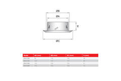 Válvula de ventilación de acero inoxidable de 125 mm de escape y suministro con muelles de fricción - DVI-C125