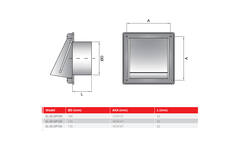 Rejilla frontal de acero inoxidable de 100 mm con compuerta antirretorno de entrada alta - EL-SS-BD100 SS