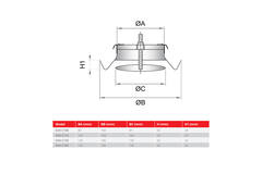 Válvula de ventilación de 100 mm de alimentación y escape con muelles de fricción - DAV-C100
