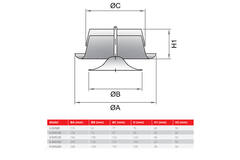 Válvula de escape de ventilación 200 mm metal - E-DVS200 RAL9010