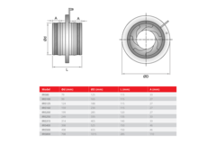 Aleta de iris 80 mm - Sendzimir acero galvanizado - IRIS80