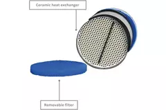 Europlast recuperador de calor descentralizado 150 mm con cable y enchufe