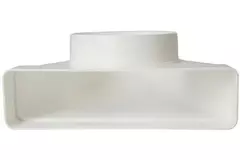 Codo vertical rectangular de plástico 90º Ø 100 mm 220x55 mm - KLD25-100