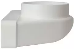 Codo vertical rectangular de plástico 90º Ø 100 mm 220x55 mm - KLD25-100