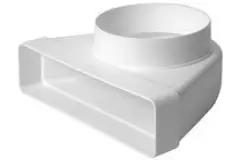 Plástico rectangular codo vertical 90° Ø125mm - 220x90mm KLD29-125
