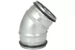 Codo helicoidal corto y redondo 45º Ø 80 mm para tubos helicoidales