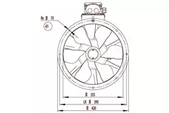 Ventilador axial de conducto 355mm - AL 355 D2 01
