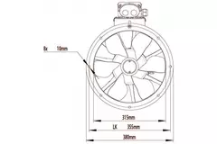 Ventilador axial de conducto 315mm - AL 315 D2 01