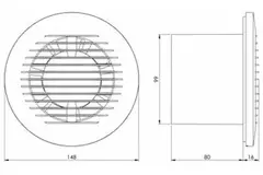 Extractor de baño redondo Ø 100 mm blanco - básico EA100