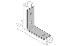 Ángulo 35/36 90 grados 4 agujeros (Ø10,5mm) galvanizados para carril de suspensión