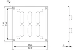 Rejilla metálica ajustable 150x150 galvanizada - MR1515RZn