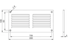 Ranura metálica rectangular 200x100 zinc - MR2010ZN