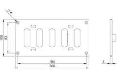 Rejilla metálica ajustable 200x100 blanco - MR2010R - RAL9016