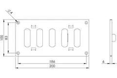 Rejilla metálica ajustable 200x100 negro - MR2010RM - RAL9005