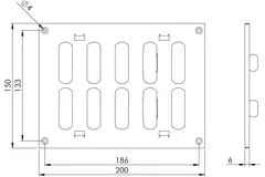 Rejilla metálica ajustable 200x150 blanco - MR2015R - RAL9016