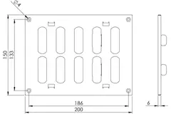 Rejilla metálica ajustable 200x150 negro - MR2015RM - RAL9005