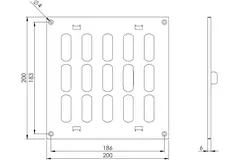 Rejilla metálica ajustable 200x200 negro - MR2020RM - RAL9005
