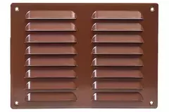 Rejilla de ventilación metálica cuadrada 260x190 mm marrón - MR2619B