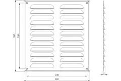 Ranura metálica rectangular 260x280 blanco - MR2628