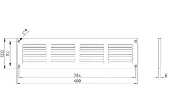 Ranura metálica rectangular 400x100 blanco - MR4010