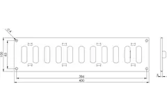 Rejilla metálica rectangular ajustable 400x100 blanco - MR4010R - RAL9016
