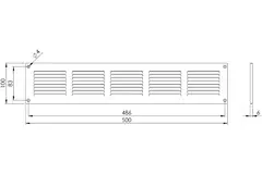 Ranura metálica rectangular 500x100 zinc - MR5010ZN