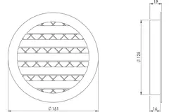Rejilla de aluminio Ø125 blanco - MRA125W - RAL9016