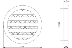 Rejilla de aluminio Ø160 blanco - MRA160W - RAL9016