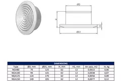 Rejilla de ventilación redonda malla Ø 125mm (NGA125)
